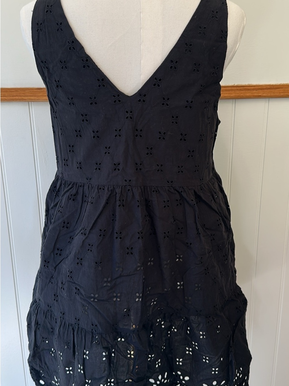 LOFT Black Eyelet Dress – Size Small - Picture 3 of 4